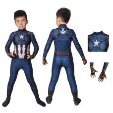 Kids Avengers Endgame Steven Rogers Cosplay Costume America Halloween Suit
